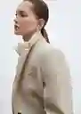 Abrigo up Gris Claro Vigoré Talla M Mujer Mango