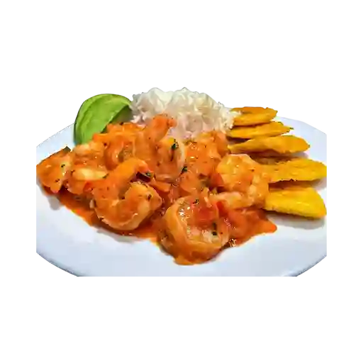 Camarones en Bistec