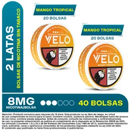 2 x Velo Nicotina Mango Tropical 8 mg