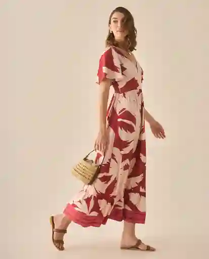 Vestido Rojo Sangria Ultraoscuro Talla M 693G006 Esprit