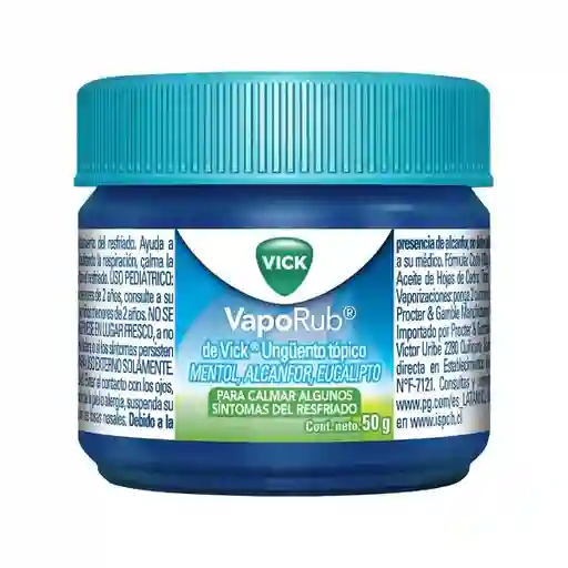 Vick VapoRub Ungüento Ayuda a calmar algunos síntomas del resfriado común con mentol eucalipto y alcanfor Tarro con 50g