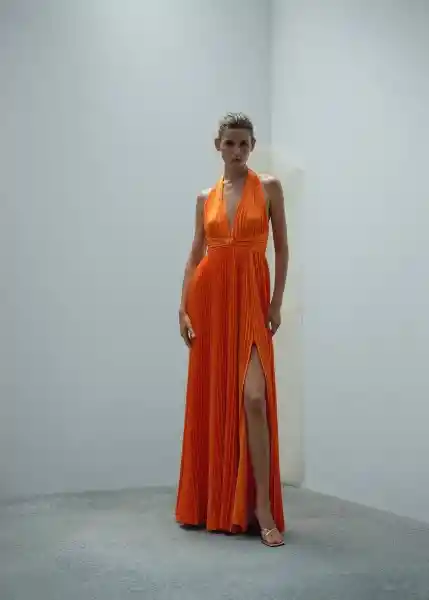 Vestido Penny Naranja Talla M Mujer Mango