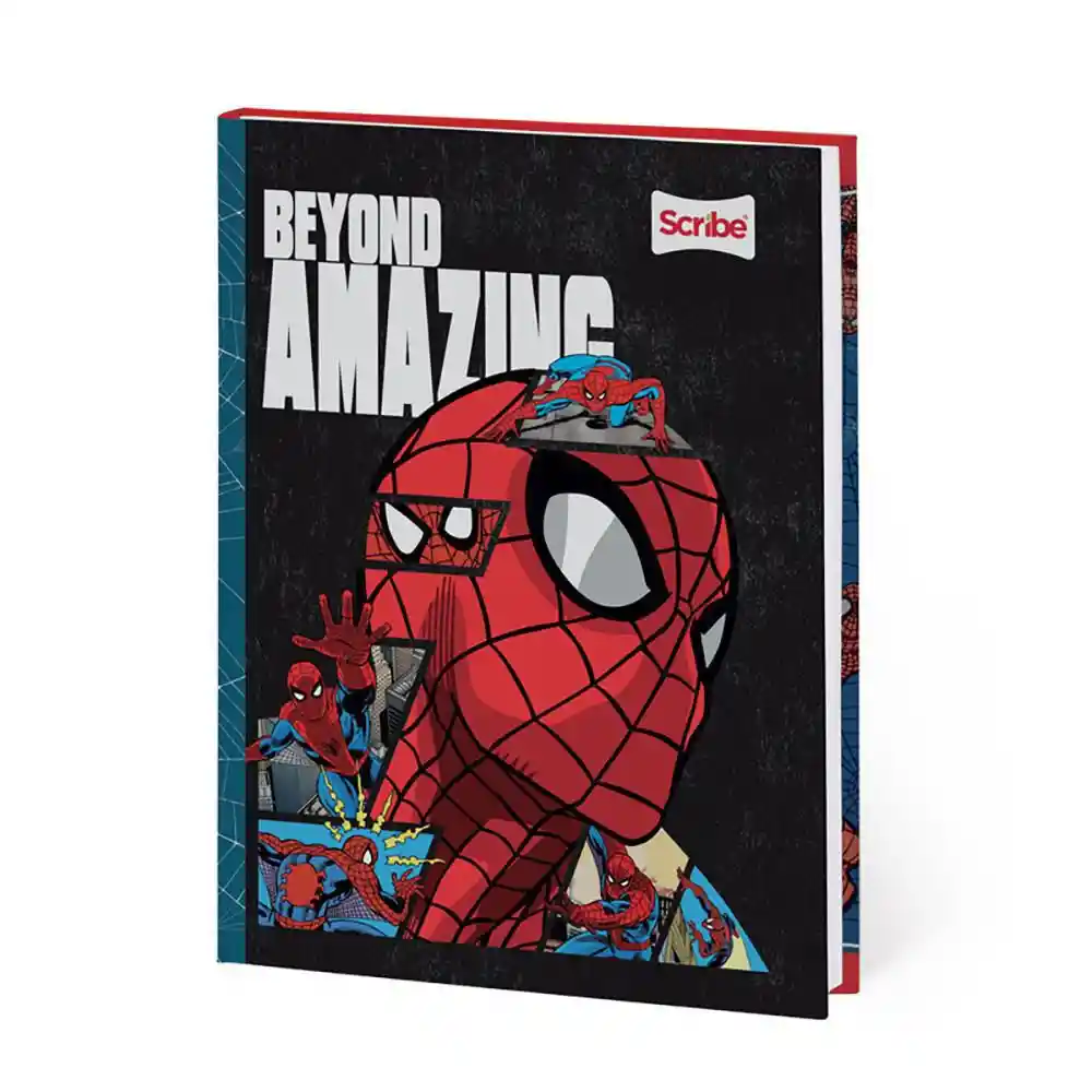 Cuaderno Tapa Dura Spiderman Rayado 100 Hojas Cosido Scribe