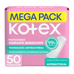Protectores Cuidado Avanzado Kotex Antibacterial 50 Und