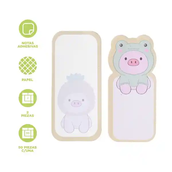 Accesorio Post-It de Cerdito y Rana Serie Miniso