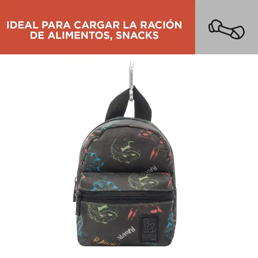 Totto Pets Mini Morral Para Snacks Gary Negro