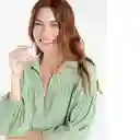  Camisa Free Mujer Verde Escarchado Claro Talla M Naf-Naf 