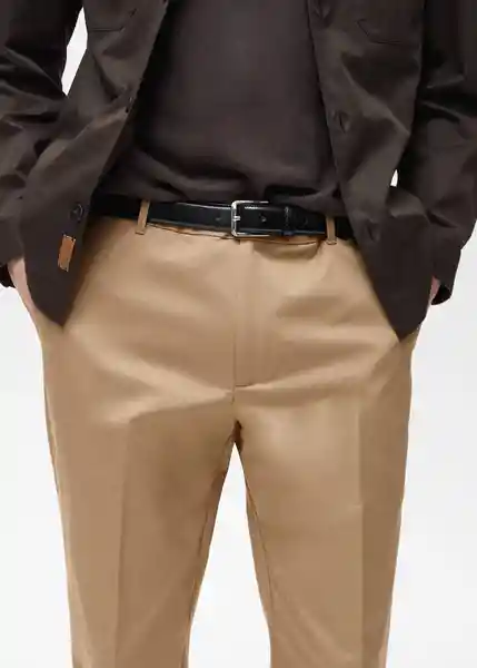 Pantalón Dublino Camel Talla 38 Hombre Mango