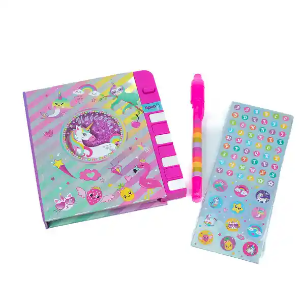 Monkey Set Diario Secreto Agenda Niñas de Unicornio Con Clave