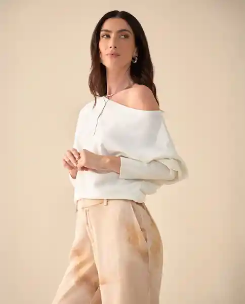 Suéter Tejido Crudo Vainilla Claro Talla L 461G210 Esprit