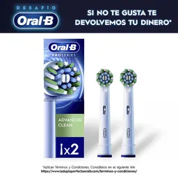 Oral-B Advanced Clean Cabezal Redondo de Repuesto para Cepillo Eléctrico 2 Unidades