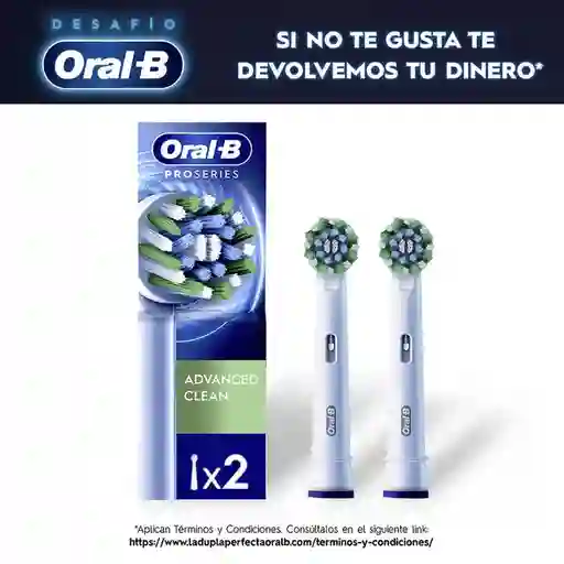 Oral-B Advanced Clean Cabezal Redondo de Repuesto para Cepillo Eléctrico 2 Unidades