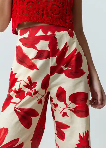 Pantalón Pompeya Mujer Rojo Oscuro Talla S 532G327 Naf Naf