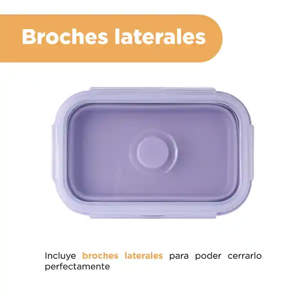 Contenedor Alimento Plegable Silicona Púrpura 800 mL Miniso