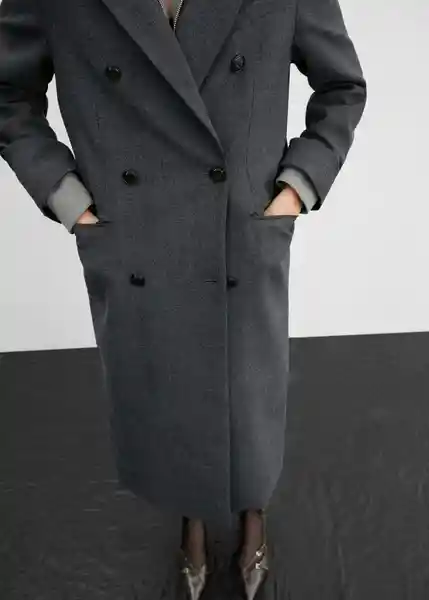 Abrigo Pildora Gris Talla XS Mujer Mango