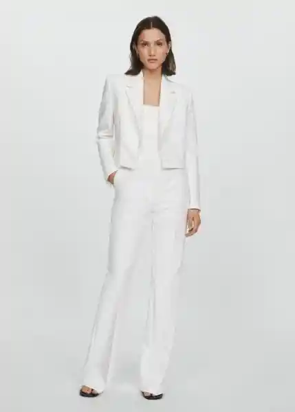 Traje Formal Americana Monaco Blanco Talla XS Mujer Mango