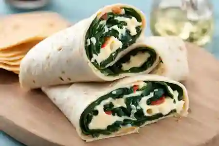 Combo 4 Wrap Espinaca, Jamón y Queso