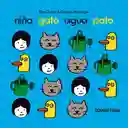 Niña, gato, agua, pato