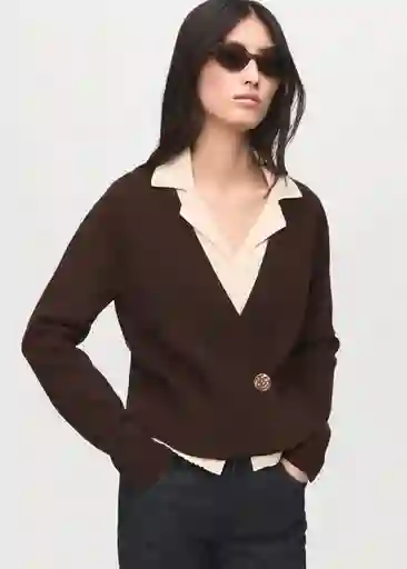 Cárdigan Anita Chocolate Talla M Mujer Mango