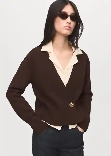 Cárdigan Anita Chocolate Talla M Mujer Mango
