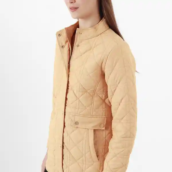 Chaqueta Cuello Alto Manga Larga Café Talla S 725569