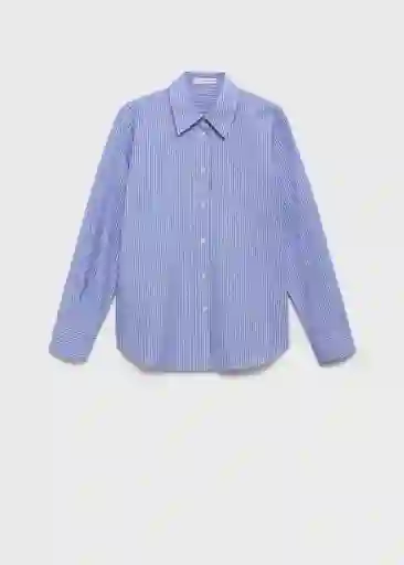 Camisa Regu Azul Talla M Mujer Mango
