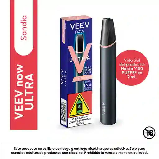 VEEV now ULTRA Sandía. Hasta 1100 PUFFS en 2ml