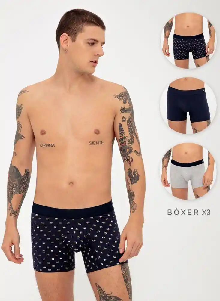 Boxer Ajustado Pqt Hombre S - Surtido