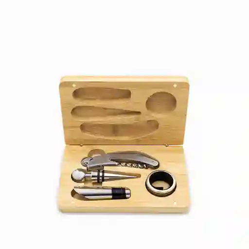 Kit Vino Caja Bambú Ambiente Gourmet