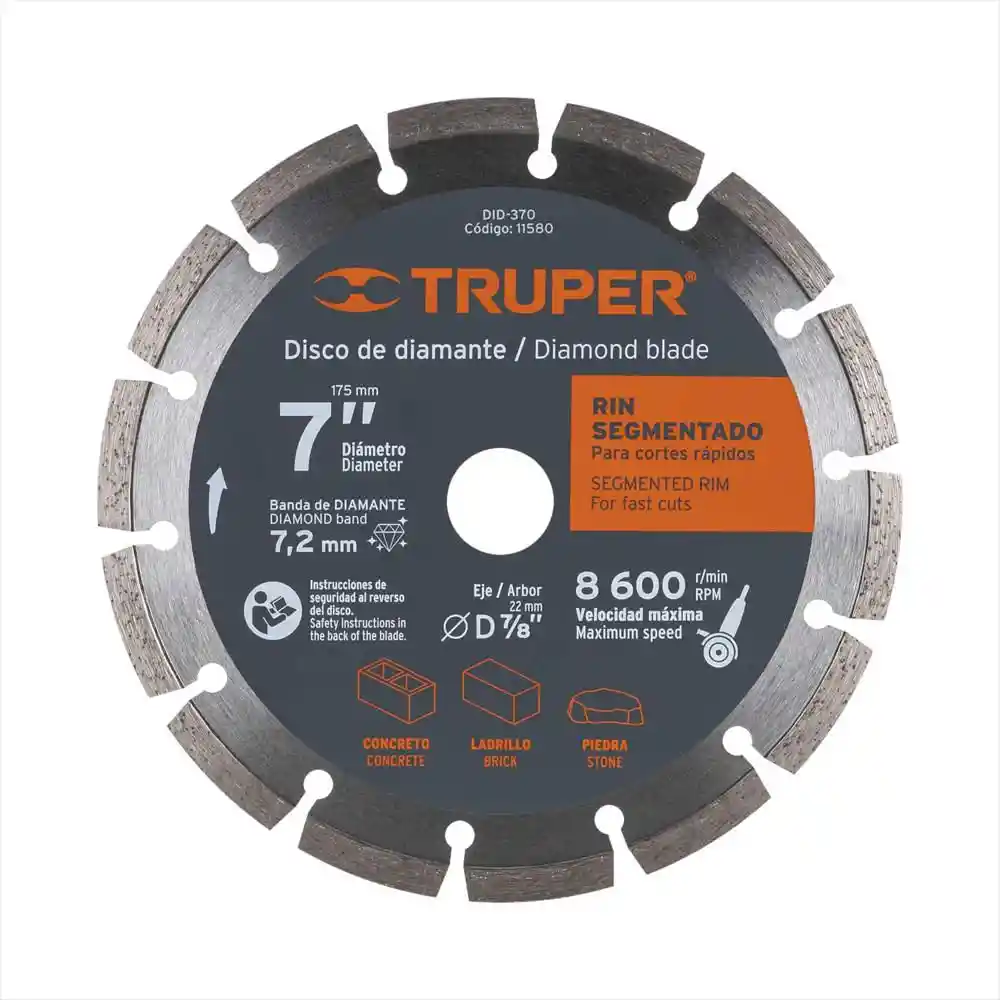 Disco Diamantado Segmentado 7'' Trupper