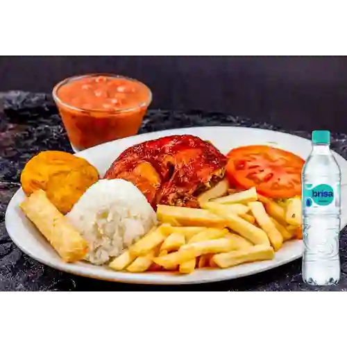 Combo Bandeja con Pollo 2 + Brisa Sin Gas 600ML