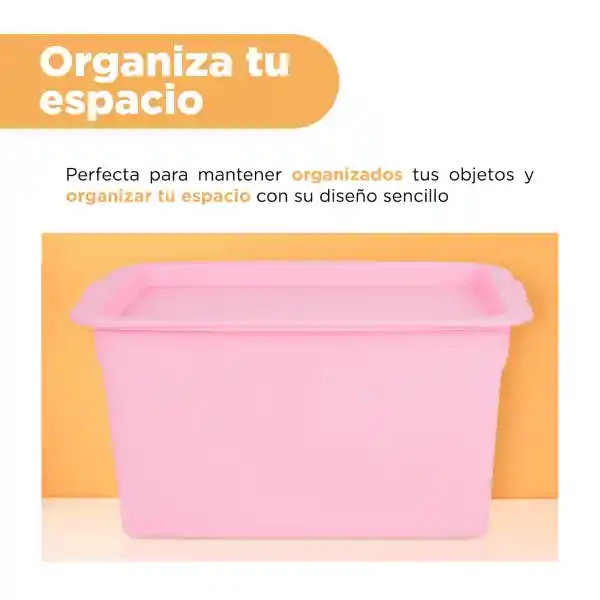 Organizador de Plástico de Almacenamiento Con Tapa Rosa Miniso