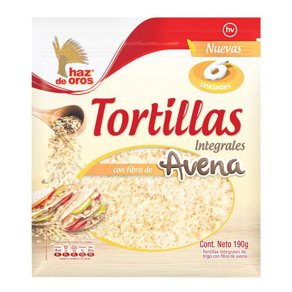 Haz de Oros Tortillas Integrales con Fibra de Avena desde 6.600