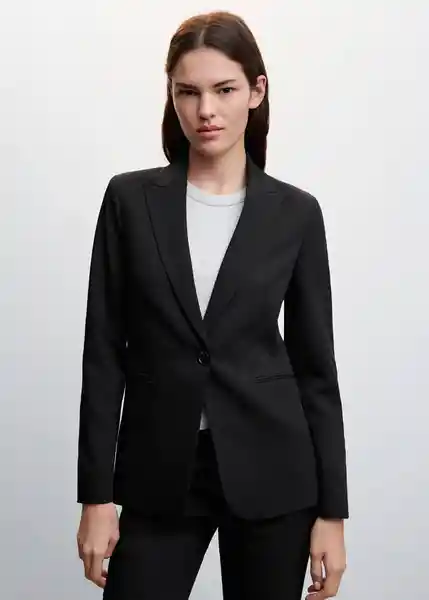 Blazer Americana Boreal Negro Talla 52 Mujer Mango