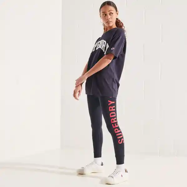 Superdry Leggings Essential 7/8 Negro Rojo Talla XS