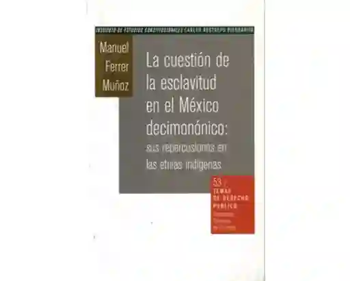La Cuestión de la Esclavitud en el México - Manuel Ferrer Muñoz