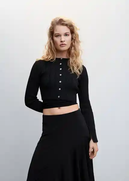 Falda Alisa Negro Talla S Mujer Mango