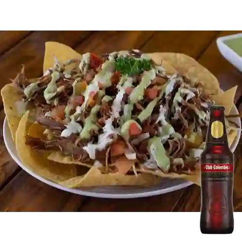 Combo Nacho Desmechado + Club col. Negra Bot. 330ml