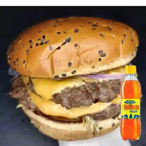 Combo Burger Doble Carne + Colombiana 250 ml
