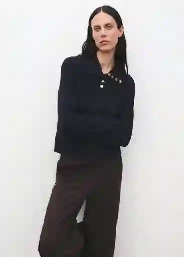 Saco Jersey Botori Navy Talla S Mujer Mango