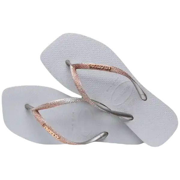 Sandalias Slim Square Glitter Gris Hielo T. 40 4148102 Havaianas