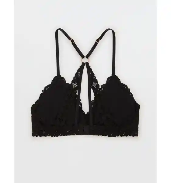 Brasier Bralette Aerie Mujer Negro Talla Large American Eagle