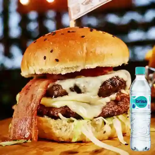 Combo Hamburguesa de Res + Brisa Sin Gas 600ML