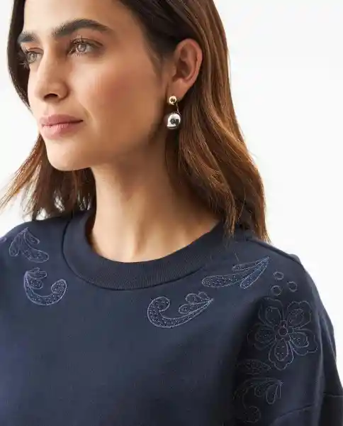 Buzo Embroidered Femenino Azul Dark Ultraoscuro T. S Chevignon