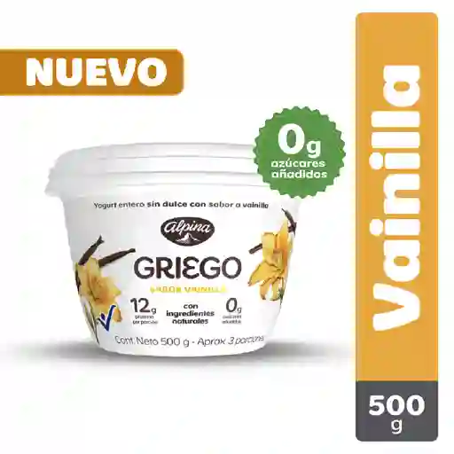 Yogurt Griego Vainilla Entero Sin Dulce Alpina