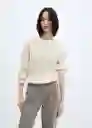 Jersey Piqueton Off White Talla M Mujer Mango