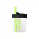 Vaso de Vidrio Con Tapa en Silicona Negro 350 mL Miniso