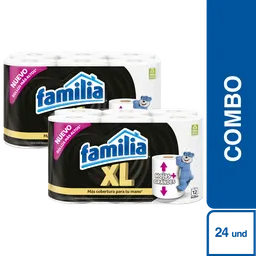 2 x Familia Papel Doble Hoja Rollo XL