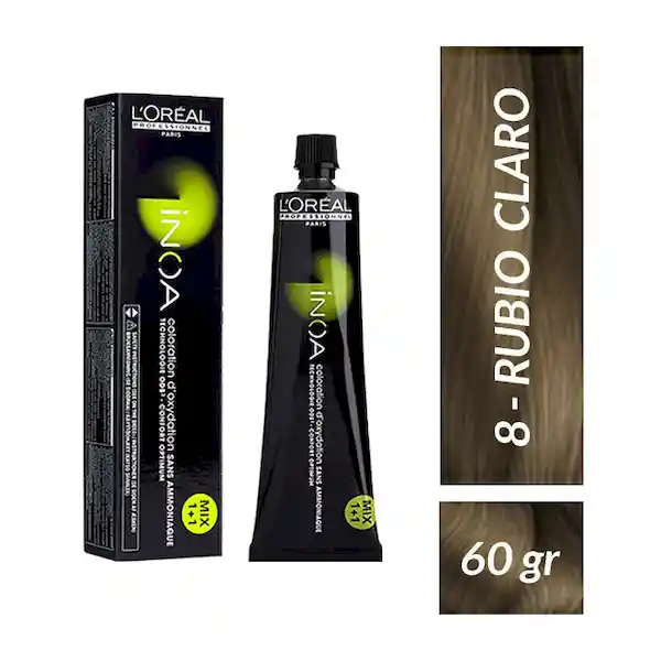 Inoa Tintura Loreal Sin Amoniaco Tono 8 60 mL