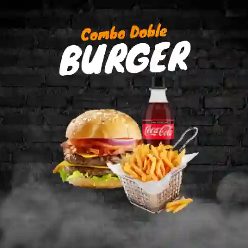 Hamburguesa Doble + Papas + Coca Cola